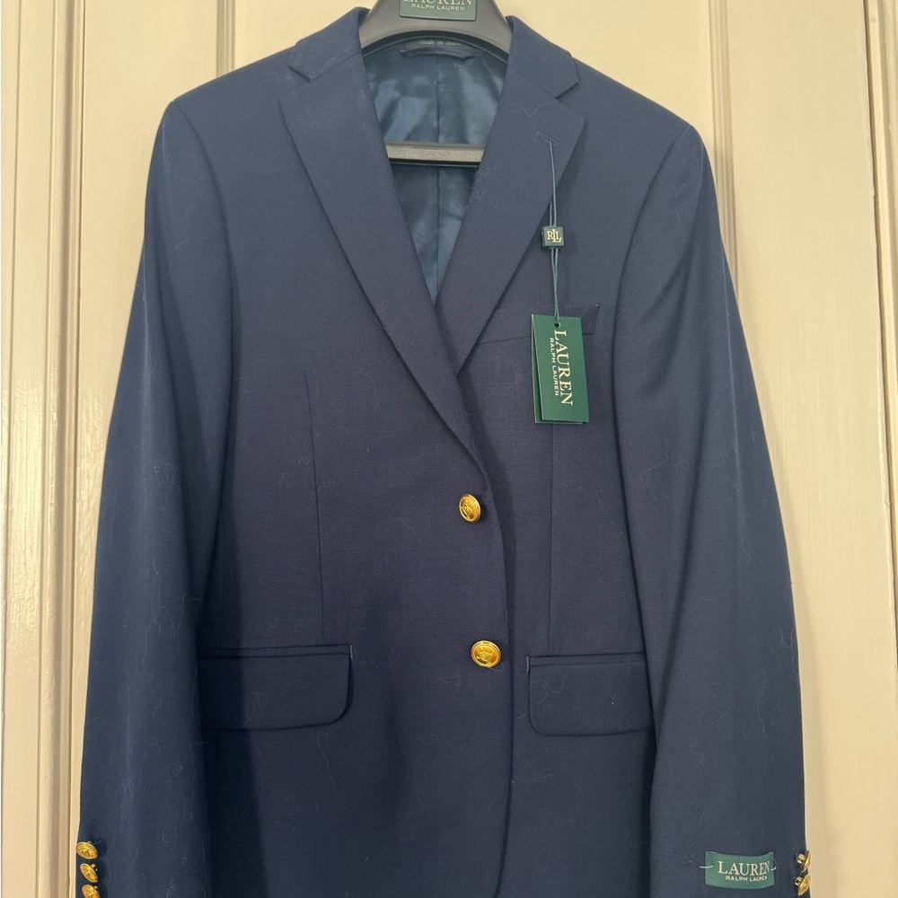 Ralph Lauren Navy CoolMax Blazer 14R NWT